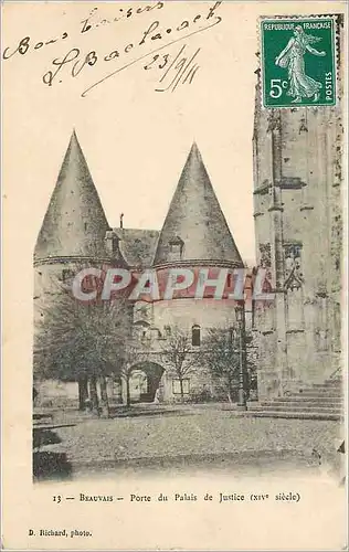Ansichtskarte AK Beauvais Porte du Palais de Justice