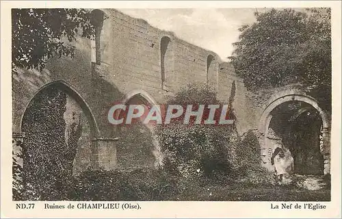 Cartes postales Ruines de Champlieu Oise La Nef de l'Eglise