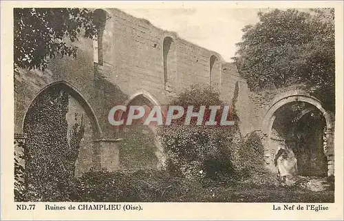 Cartes postales Ruines de Champlieu Oise La Nef de l'Eglise