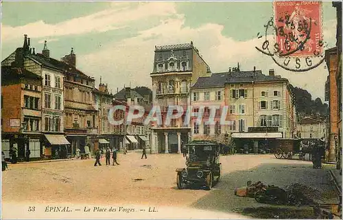 Cartes postales Epinal La Place des Vosges Automobile