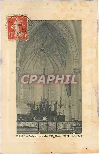 Cartes postales Vaas Interieur de l'Eglise