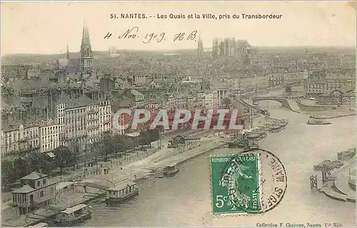 Cartes postales NANTES-Les quai et la ville  pris du transbordeur