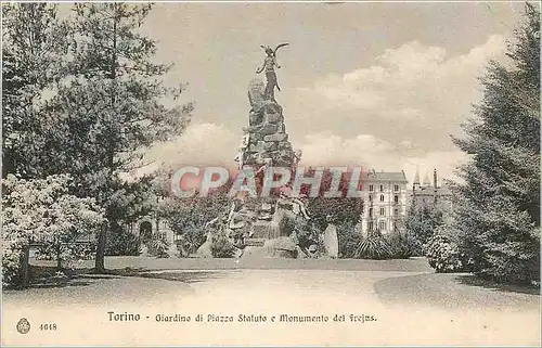 Cartes postales TORINO-GIARDINO DI PIAZA STATUTO E MONUMENTO DEL FREJUS