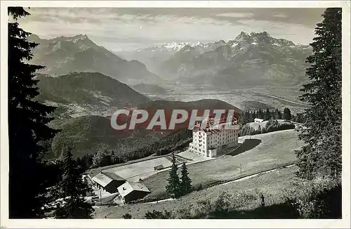 Cartes postales Leysin Les chamois.la Plaine du Rhone- les dents du Midi  les dents de Mocle