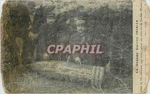 Cartes postales LA GRANDE GUERRE 1914-16- Militaria Obus Verdun