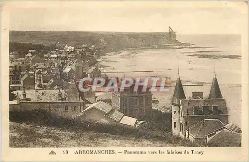 Cartes postales ARROMANCHES-Panorama vers les falaises de Tracy