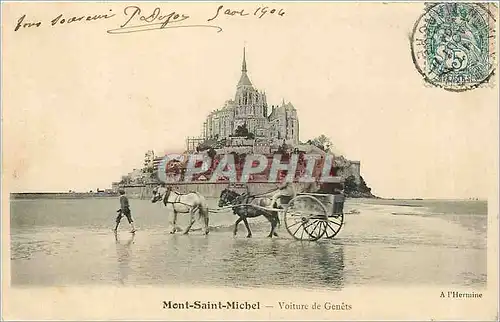 Cartes postales MONT-St MICHEL-Voiture de Genets