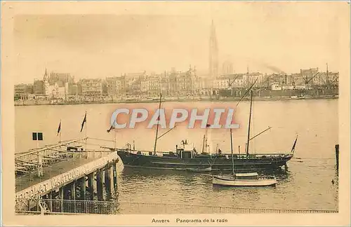 Cartes postales ANVERS-Panorama de la rade Bateau
