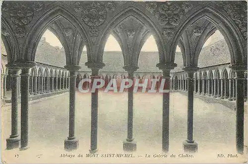 Cartes postales ABBAYE DU MONT ST MICHEL-La galerie du cloitre