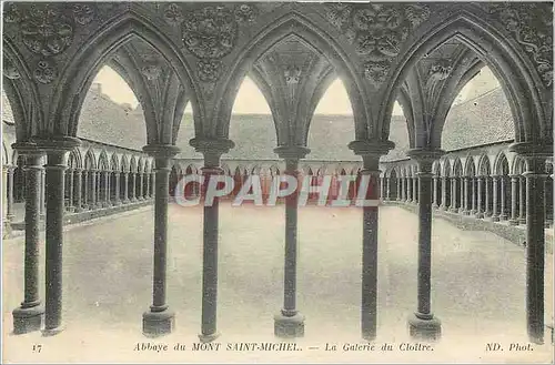 Cartes postales ABBAYE DU MONT ST MICHEL-La galerie du cloitre