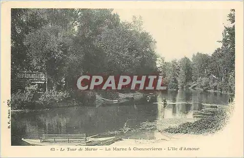 Cartes postales LE TOUR DE MARNE-La Marne vers CHENNEVIERES-L'Ile d'amour