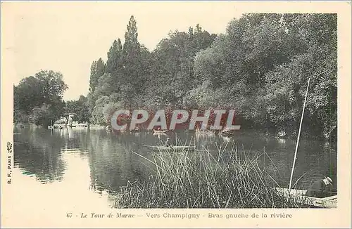 Cartes postales LE TOUR DE MARNE-Vers Champigny-bras gauche de la riviere Peche Pecheur