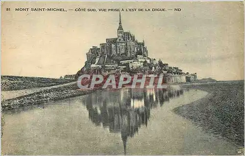 Cartes postales MONT SAINT MICHEL- COTE SUD  VUE PRISE A L'EST DE LA DIGUE