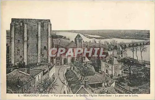 Cartes postales BEAUGENCY(Loiret)-Vue Panormique  le DONJON L'Eglise Notre Dame-le pont sur la Loire