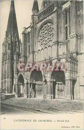 Cartes postales Cathedrale de CHARTRES-Portail Sud