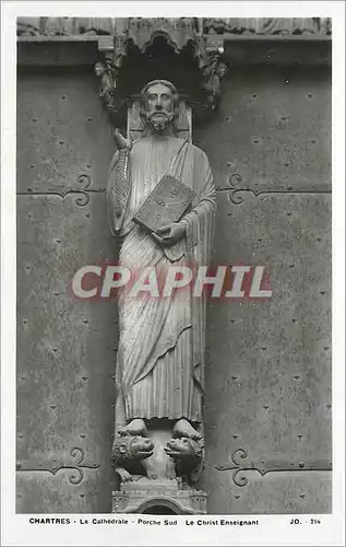 Cartes postales Cathedrale de CHARTRES-Portail Sud-Le Christ enseignant