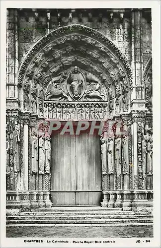 Cartes postales Cathedrale de CHARTRES-Porche Royal-baie centrale