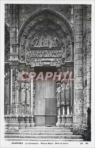 Cartes postales Cathedrale de CHARTRES-Porche Royal-baie droite