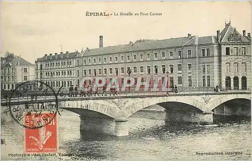 Cartes postales EPINAL-La Moselle au Pont Carnot Militaria
