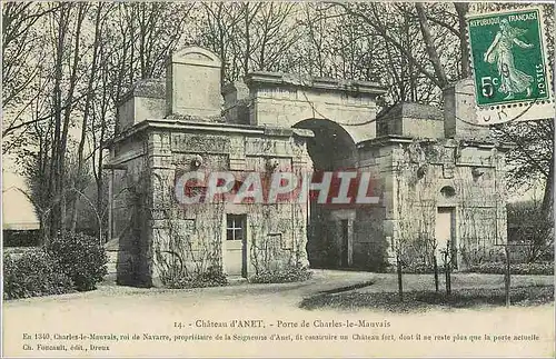 Cartes postales Chateau d'ANET -Porte de Charles -le-Mauvais