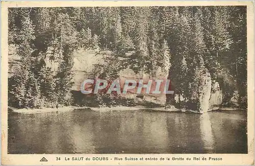 Cartes postales Le SAUT DU DOUBS-Rive suisse et entr�e de la Grotte du Roi de Prusse