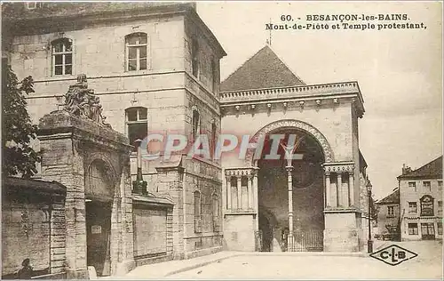 Cartes postales BESANCON-les- BAINS-mont de Piete et Temple protestant
