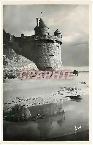 Cartes postales MONT ST MICHEL-(Manche)a maree basse-Promenae autour des remparts