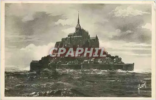 Cartes postales MONT ST MICHEL( mancHe)-le Mont par maree d'equinoxe