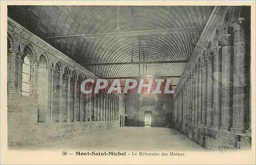 Cartes postales MONT ST MICHEL-Le refectoires des Moines