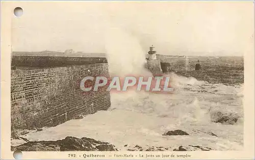 Ansichtskarte AK QUIBERON-Fort Mria-la jetee un jour de tempete