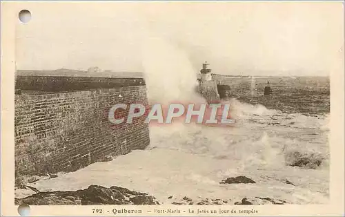 Cartes postales QUIBERON-Fort Mria-la jetee un jour de tempete