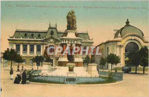 Cartes postales Belfort-Monument des trois sieges-Palais de ustice  salle de fetes