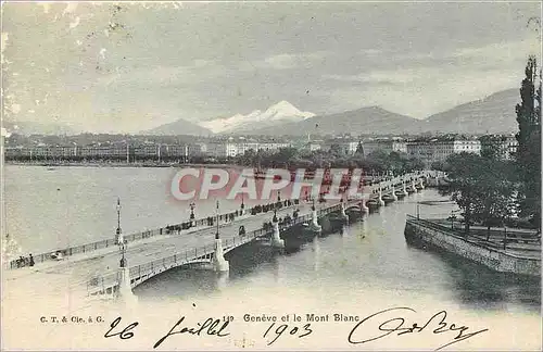 Cartes postales Geneve et le mont blanc