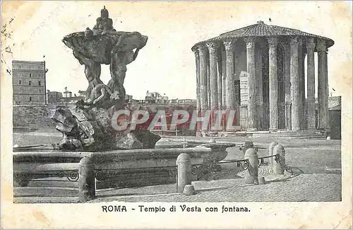 Ansichtskarte AK Roma-Tempio di vest con fontana