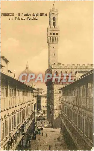 Ansichtskarte AK Firenze-Il Portico degli Uffizl e il Palazzo Vecchio