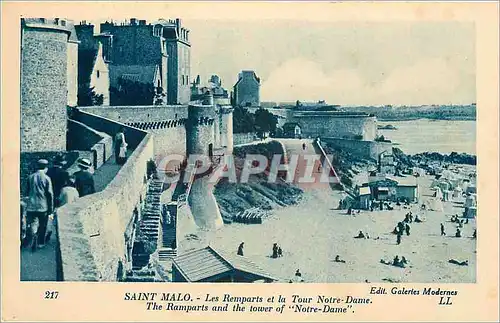 Ansichtskarte AK Saint Malo-Les remparts et la tour Notre-Dame