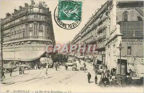 Cartes postales Marseille-la rue de la republique