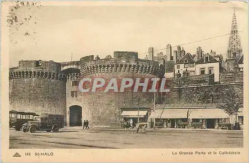 Cartes postales St- Malo-La grande Porte et la catherdale