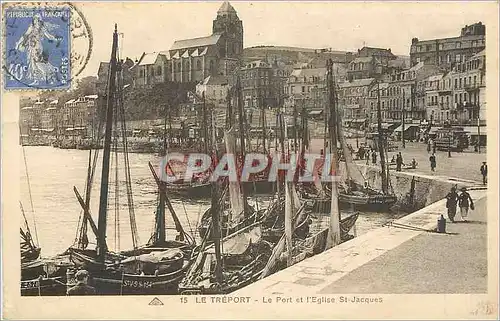Ansichtskarte AKL e Treport-Le Port et l'Eglise St Jacques Bateaux