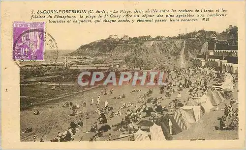 Cartes postales St Quay portrieux(C du N)la plage.bien abritee entre les rochers de l'Isnin et les Flises dy Sem