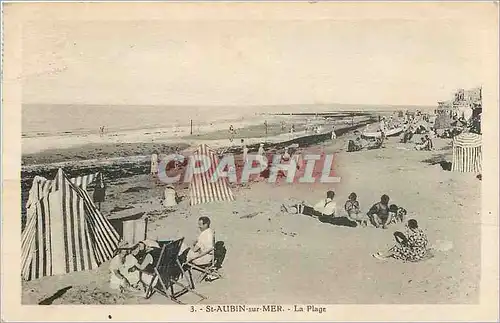 Cartes postales St Aubin sur mer-la plage