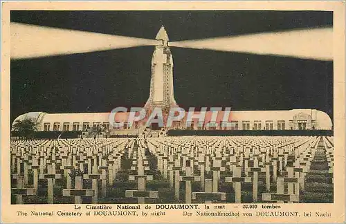 Cartes postales Le cimetiere de Douaumont la nuit-20 000 tombs