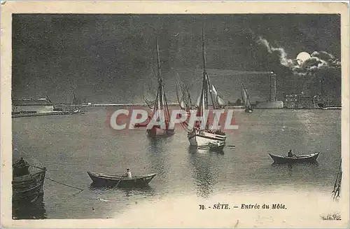 Cartes postales Sete entr�e du mole Bateaux