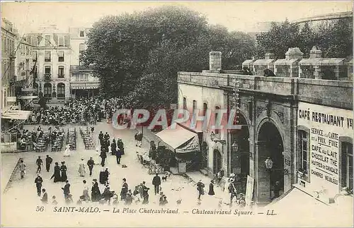 Cartes postales Saint malo la place chateaubriand