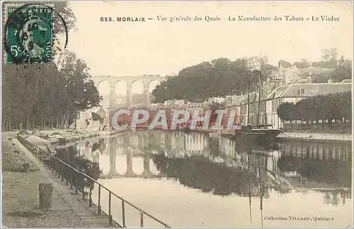 Cartes postales Morlaix vue generale des Quai La manufacture des Tabacs le Viaduc