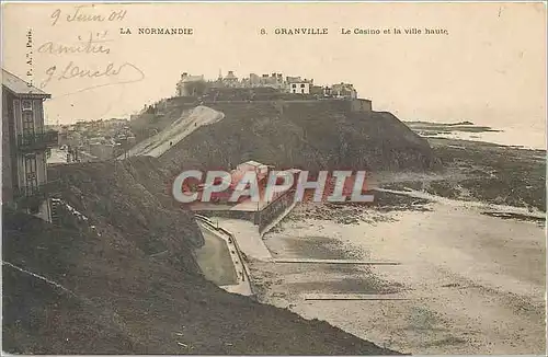 Cartes postales Granville le casino et la ville haute