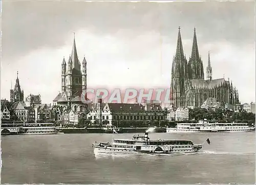 Moderne Karte Cologne Rhin