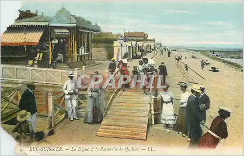 Cartes postales Luc sur mer la digue et la psserelle du Quilboc LL