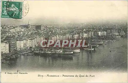 Ansichtskarte AK Marseille panorama du quai du port Bateaux