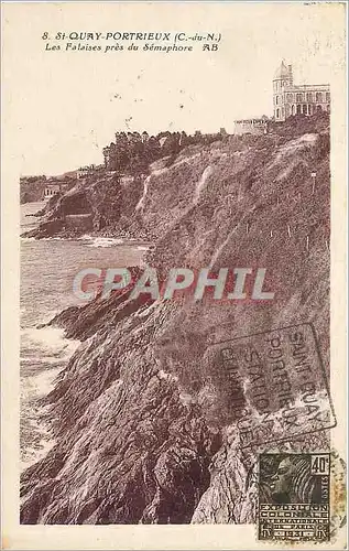 Cartes postales St Quay portrieux ( C du N) Les falaises pres du Semaphore AB